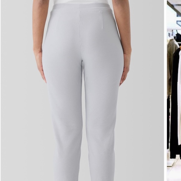 Eileen Fisher Slim Ankle Pant White Washable Stretch Crepe Trouser Sz 2X NEW - Picture 2 of 11